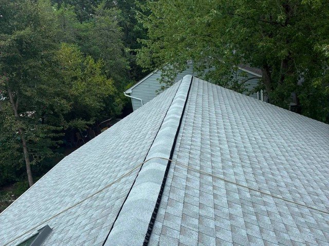 New ridge vent installation on a roof replacement in Severna Park